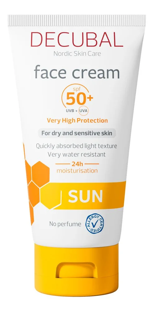 Decubal Sun Face Cream SPF 50+ – 50 ml. v:8535917 Decubal Sun Face Cream SPF 50+ – 50 ml. v:8535917