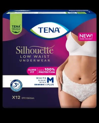 Tena Silhouette Pants Plus Low Waist Medium Hvit 12 stk v:2727293 Tena Silhouette Pants Plus Low Waist Medium Hvit 12 stk v:2727293