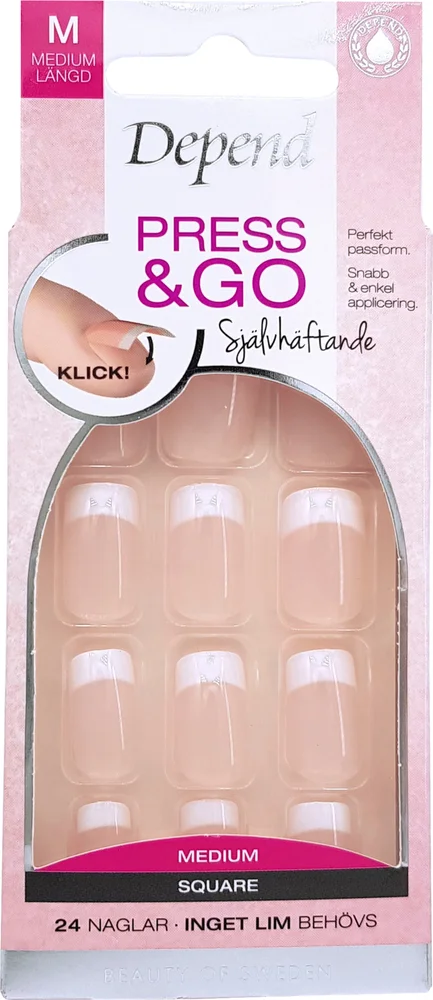 Press & Go French Look Press & Go French Look Medium Square Pink – Depend v:5460079