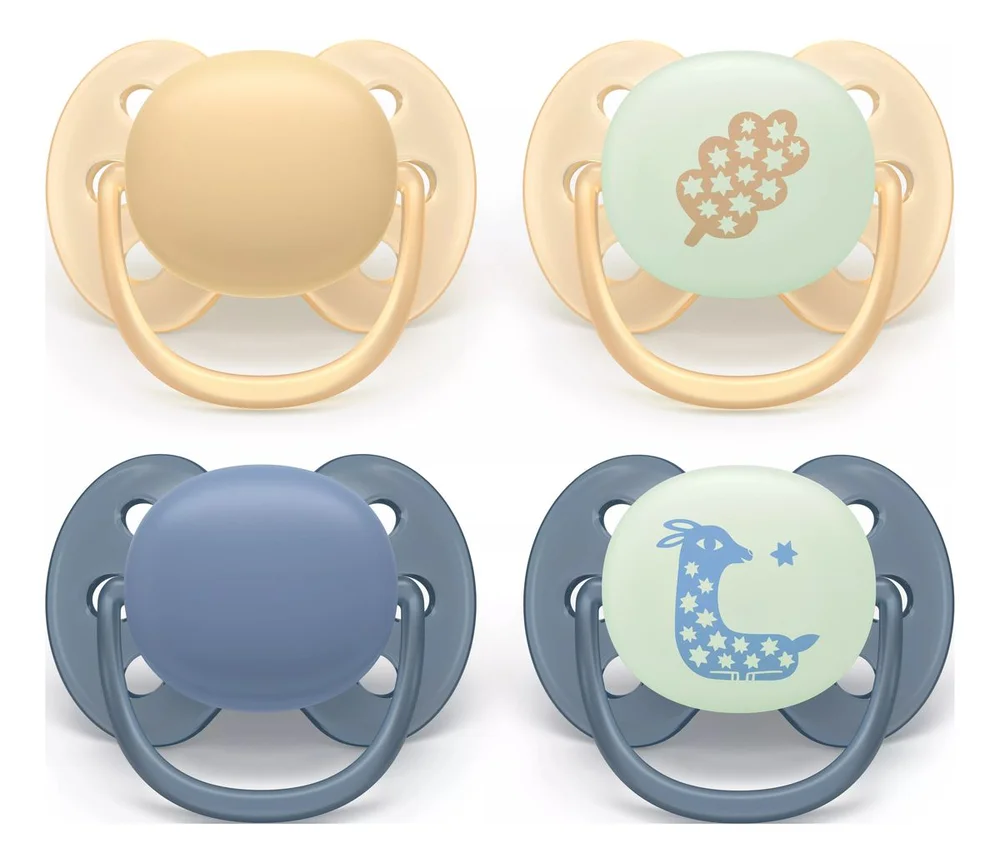 Philips Avent Pacifier ultra soft dag og natt – oransje og blå – 4 stk. v:6669152 Philips Avent Pacifier ultra soft dag og natt – oransje og blå – 4 stk. v:6669152