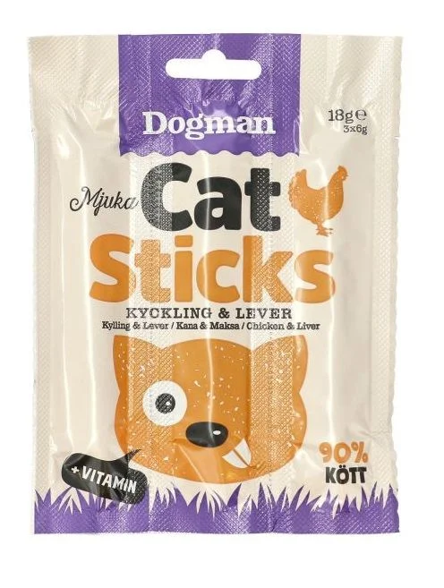 Dogman Cat sticks kylling lever 3p 18g v:7643709