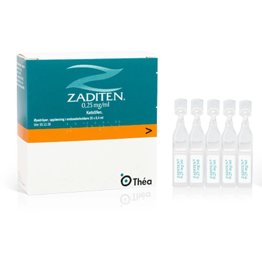 Zaditen øyedråper 0,25 mg/ml - 20 x 0,4 ml v:9581115