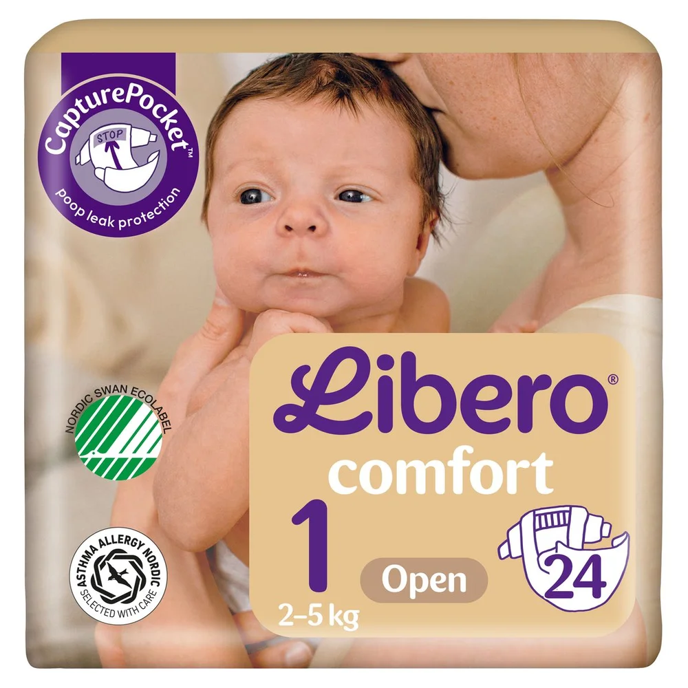 Libero Comfort 1 Åpen bleie 2-5 kg - 24 stk. v:9563460