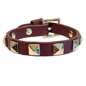 DARK Leather Stud Bracelet Maroon v:9766354 DARK Leather Stud Bracelet Maroon v:9766354