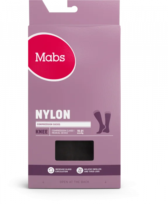 Mabs Nylon Knestrømpe K1 sort M v:2641293