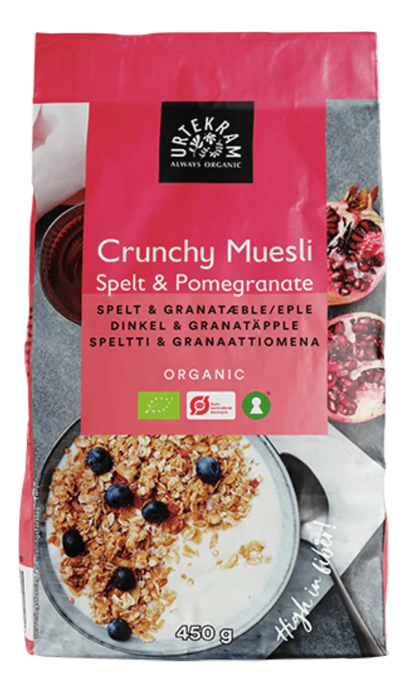 Urtekram Food Müsli Granateple & Spelt Ø – 450 g v:4060602 Urtekram Food Müsli Granateple & Spelt Ø – 450 g v:4060602
