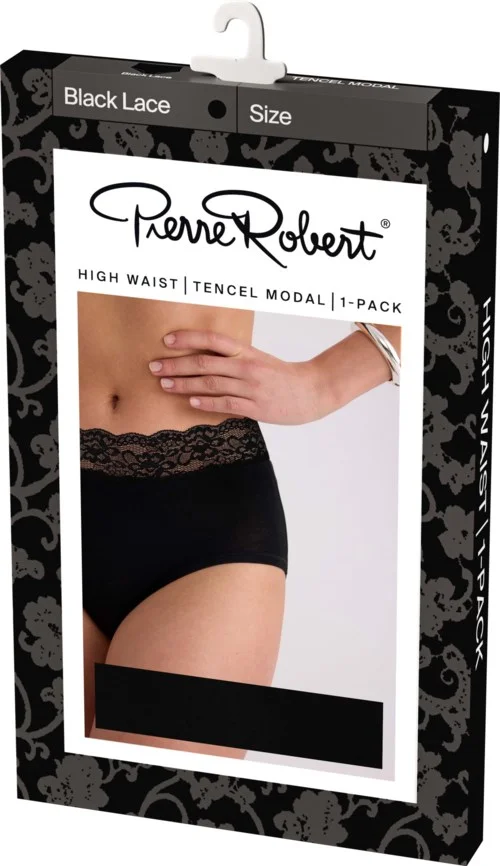 Pierre Robert Lace High Waist Tencel Modal Black M v:5213947