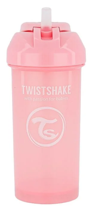 Twistshake Sugerørflaske 360ml 6+m Rosa v:8509291