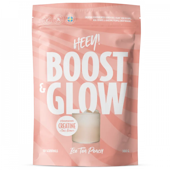 Heey! Boost & Glow Creatine + Coll-egan® Ice Tea Peach 300 g v:9337969 Heey! Boost & Glow Creatine + Coll-egan® Ice Tea Peach 300 g v:9337969