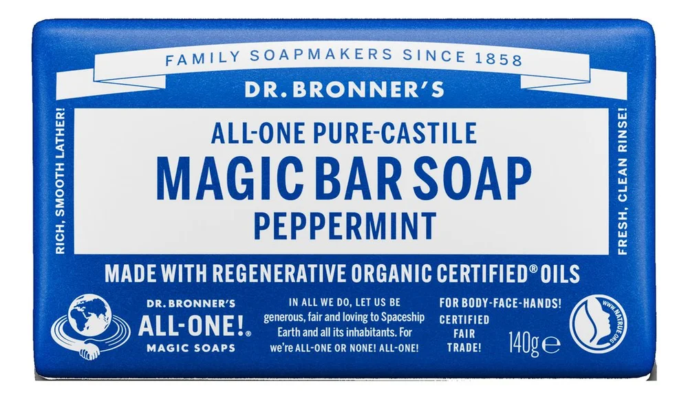 Dr. Bronner’s Magic Bar Soap Peppermint – 140 g. v:7625268 Dr. Bronner’s Magic Bar Soap Peppermint – 140 g. v:7625268