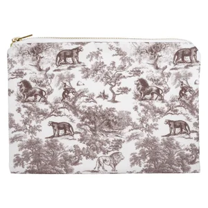 DARK Canvas Pouch Warm Taupe Savannah Pattern v:1310792
