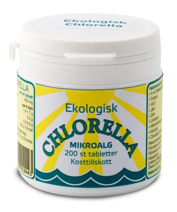 Lindroos økologiske Chlorella tabletter 200 stk v:1457477