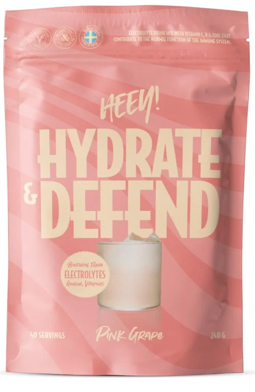 Heey! Electrolytes Hydrate & Defend Electrolytes + Probiotics Pink Grape 240 g v:1705031 Heey! Electrolytes Hydrate & Defend Electrolytes + Probiotics Pink Grape 240 g v:1705031