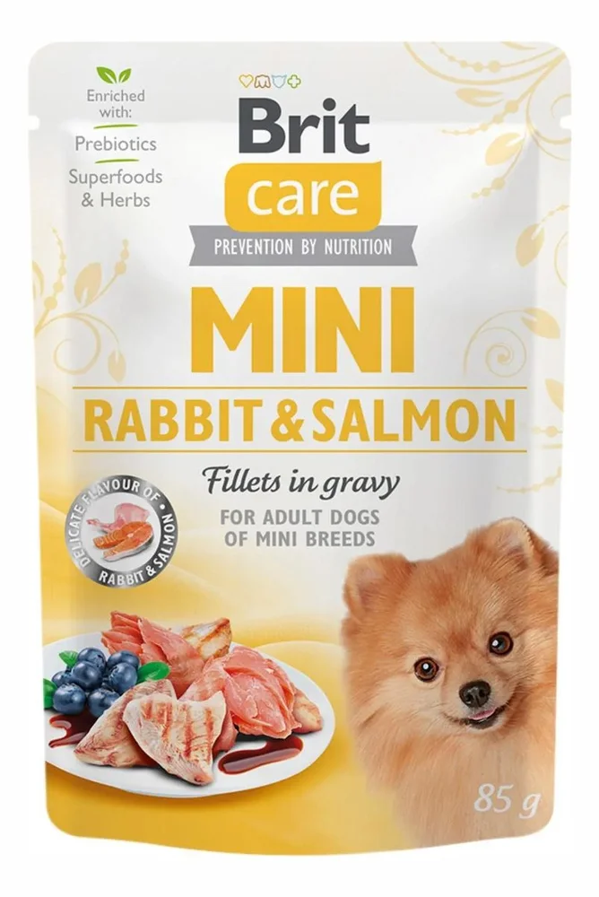 Brit Mini med kanin og laks i saus – 85 g. v:9587742 Brit Mini med kanin og laks i saus – 85 g. v:9587742