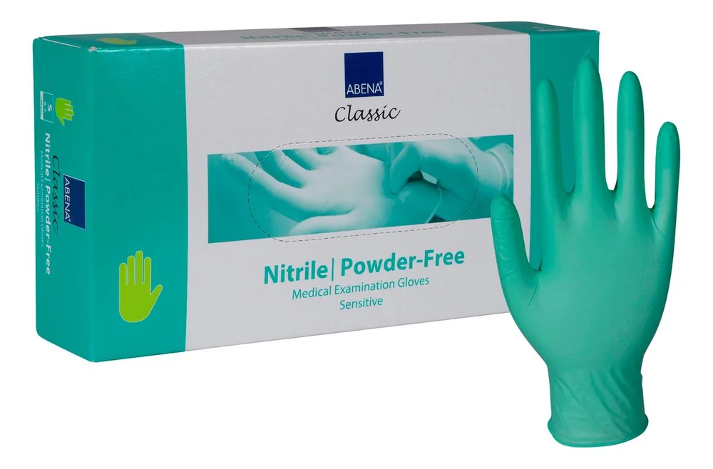 Abena Classic Sensitive Powder-Free Nitrile Gloves Green – 100 stk. v:7155767 Abena Classic Sensitive Powder-Free Nitrile Gloves Green – 100 stk. v:7155767
