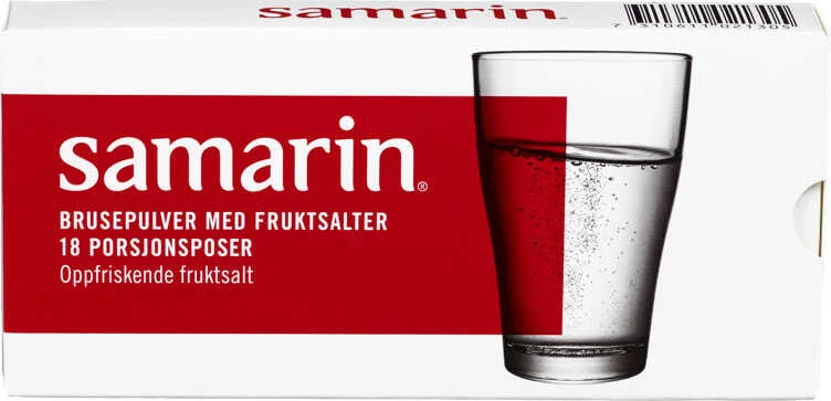Samarin Brusepulver med fruktsalter – 18 stk. v:7354743 Samarin Brusepulver med fruktsalter – 18 stk. v:7354743