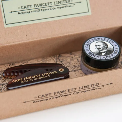 Captain Fawcett Moustache Wax & Folding Comb – Lavender v:1311285 Captain Fawcett Moustache Wax & Folding Comb – Lavender v:1311285