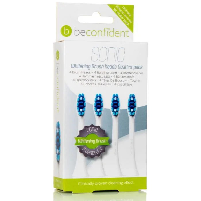 beconfident Sonic Toothbrush heads Whitening White 4 stk v:5538465 beconfident Sonic Toothbrush heads Whitening White 4 stk v:5538465