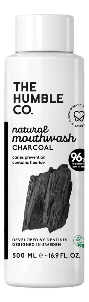 Naturlig munnskyllemiddel fra The Humble Co., kull – 500 ml v:8758015