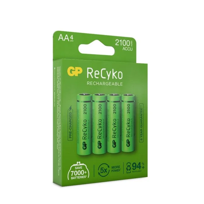 GP ReCyko AA-batteri 2100 mAh 4-pk v:2249184 GP ReCyko AA-batteri 2100 mAh 4-pk v:2249184