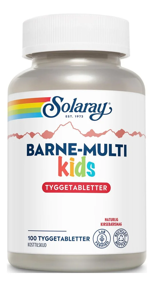 Solaray Barne-Multi – 100 tyggetabl. v:5355975 Solaray Barne-Multi – 100 tyggetabl. v:5355975