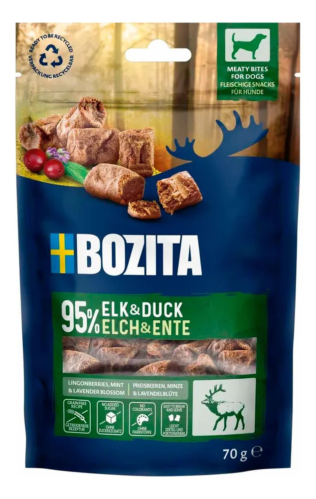 Bozita Snacks Meaty Bites Elk & Duck – 70 g. v:6233886 Bozita Snacks Meaty Bites Elk & Duck – 70 g. v:6233886