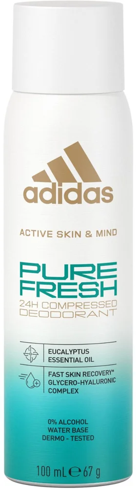 Adidas Skin & Mind Pure Fresh Compressed Deodorant Spray 100 ml v:2112662 Adidas Skin & Mind Pure Fresh Compressed Deodorant Spray 100 ml v:2112662