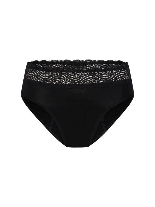 Modibodi Sensual Hi Waist Bikini Heavy-Overnight Black 08/XS v:9635372