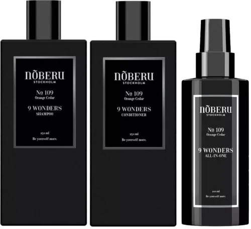 Nõberu of Sweden 9 Wonders Bundle Shampoo 250 ml & Conditioner 250 ml & All-in-one 200 ml v:1102673