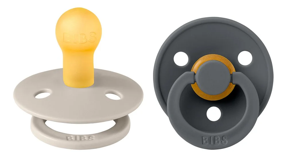BIBS Colour Rund Latex Sand/Iron 2 pak – flere størrelser v:4576624 BIBS Colour Rund Latex Sand/Iron 2 pak – flere størrelser v:4576624