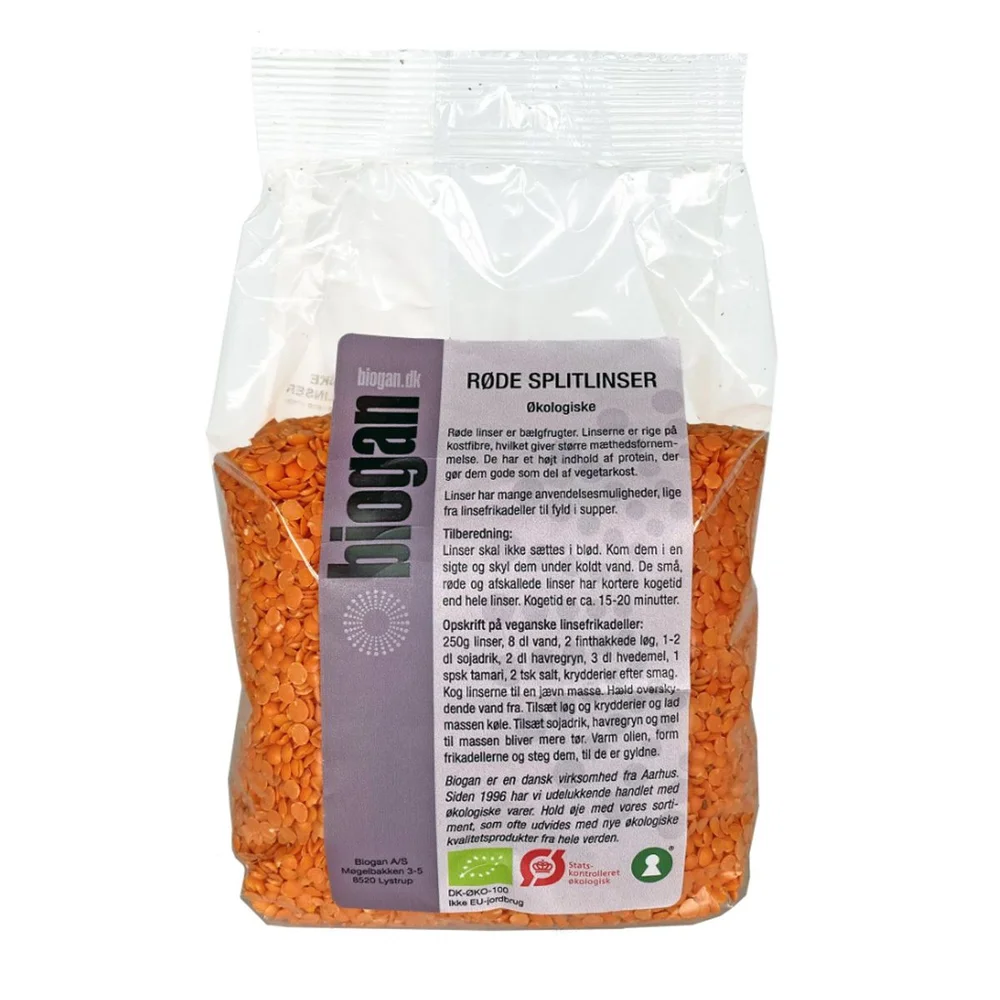 Biogan Røde Splitlinser Ø – 750 g v:4381210 Biogan Røde Splitlinser Ø – 750 g v:4381210