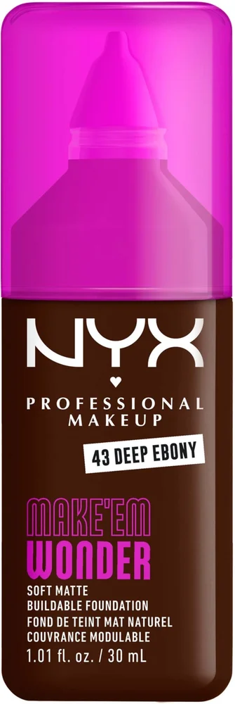 NYX PROFESSIONAL MAKEUP Make Em Wonder Foundation 43 Deep Ebony v:1538067 NYX PROFESSIONAL MAKEUP Make Em Wonder Foundation 43 Deep Ebony v:1538067