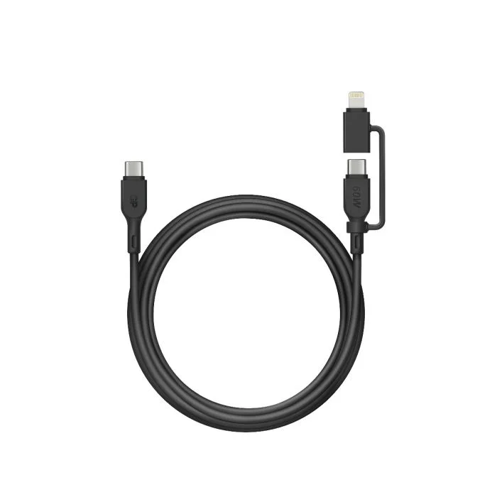 GP USB-kabel med USB-C til USB-C + Lightning Adapter 60W 1,5m v:9139363 GP USB-kabel med USB-C til USB-C + Lightning Adapter 60W 1,5m v:9139363
