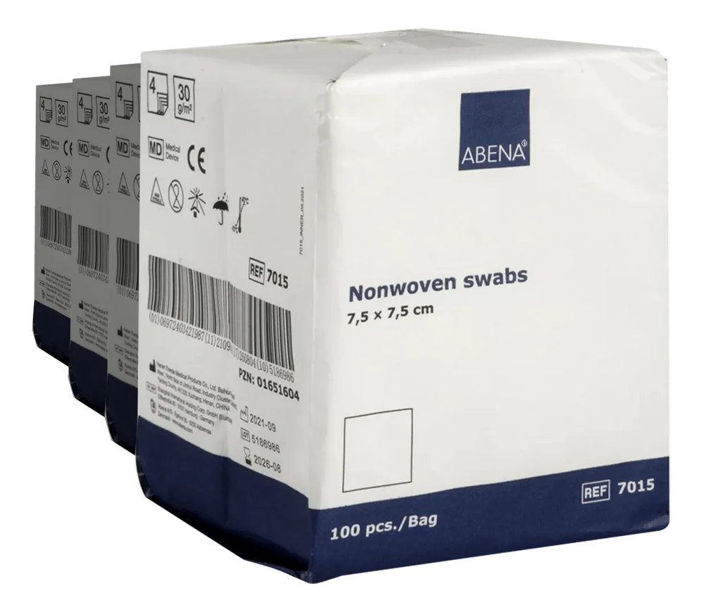 Abena Nonwoven kompress 7,5×7,5 cm – 50×100 stk. v:3712358 Abena Nonwoven kompress 7,5×7,5 cm – 50×100 stk. v:3712358