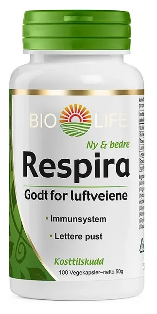 Bio-Life Respira 100 Kapsler v:8602377 Bio-Life Respira 100 Kapsler v:8602377