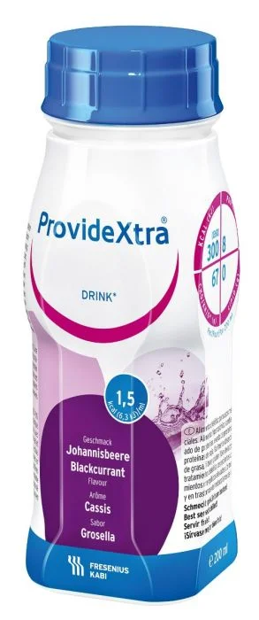 ProvideXtra næringsdrikk solbærsmak 4×200 ml v:7222340 ProvideXtra næringsdrikk solbærsmak 4×200 ml v:7222340