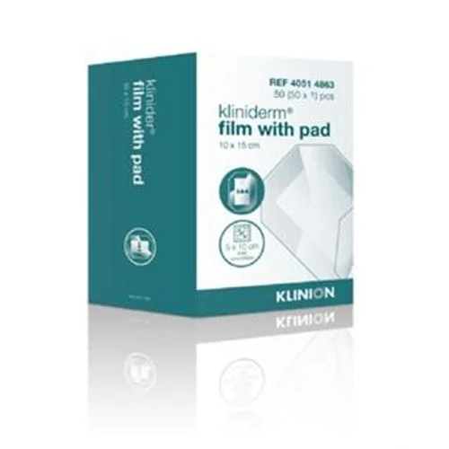 Kliniderm Film Steril med sårpute 10x15cm – 50 stk v:8094137 Kliniderm Film Steril med sårpute 10x15cm – 50 stk v:8094137