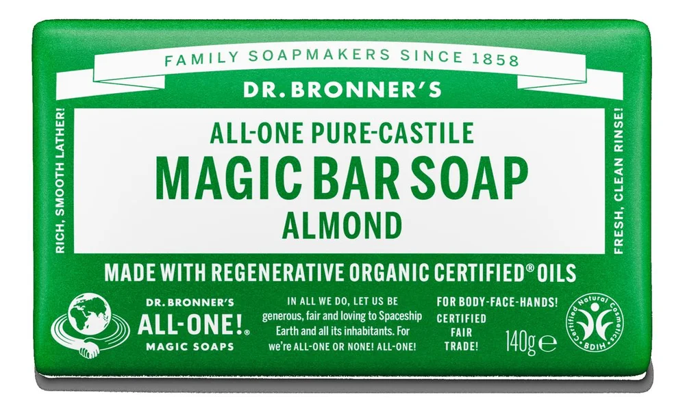 Dr. Bronner’s Magic Bar Soap Almond – 140 g. v:2874766 Dr. Bronner’s Magic Bar Soap Almond – 140 g. v:2874766