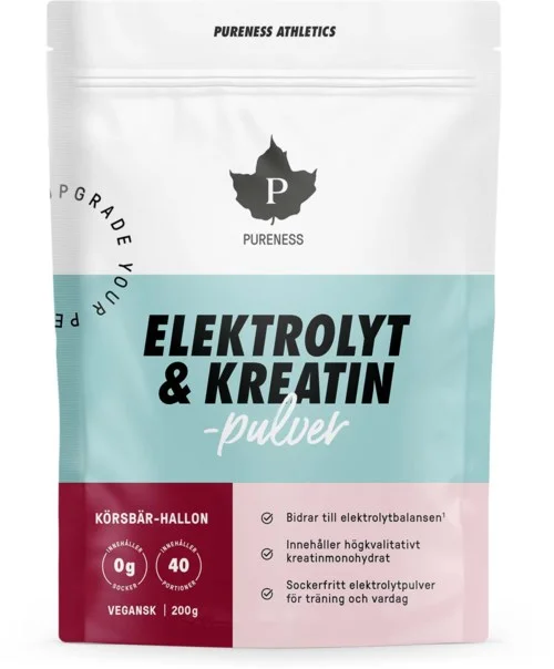 Pureness Elektrolyt & Kreatinpulver Körsbär-Hallon 200 g v:4586423