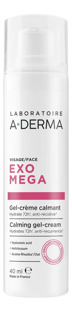 A-DERMA Exomega Face Calming Gel-Cream - 40 ml. v:5365901