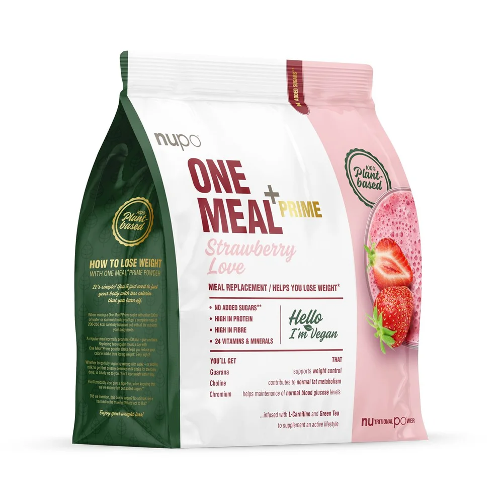 Nupo One Meal +Prime Vegan Strawberry Love – 360 g v:2936172