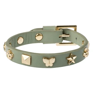 DARK Leather Sign Stud Bracelet Milieu Green 1pcs v:5671565 DARK Leather Sign Stud Bracelet Milieu Green 1pcs v:5671565