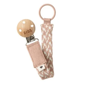 BIBS Pacifier Clip Braided Blush/Ivory v:4471763 BIBS Pacifier Clip Braided Blush/Ivory v:4471763