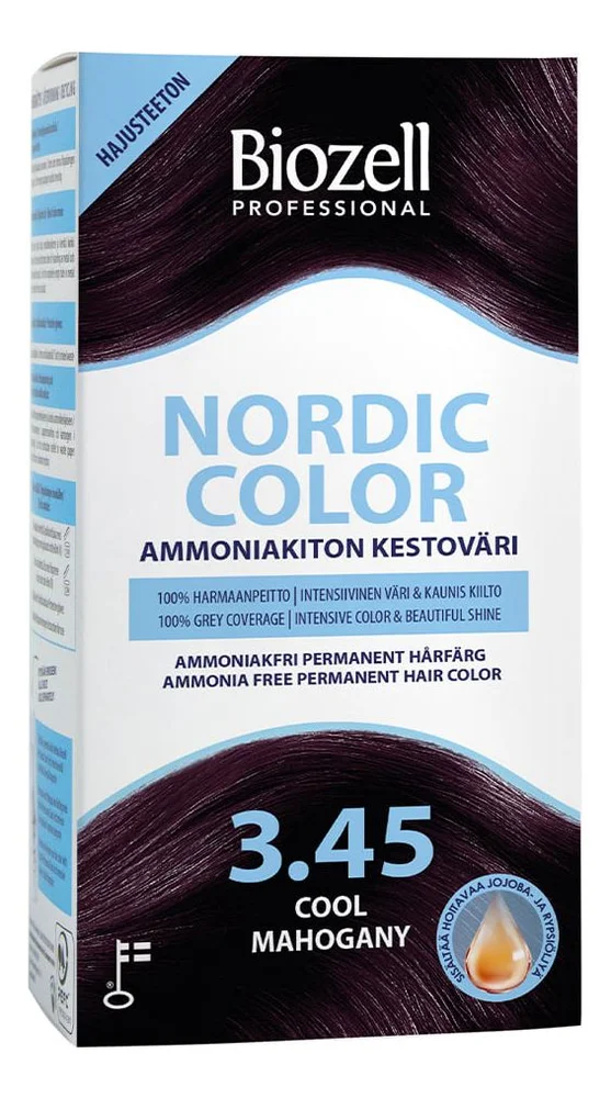 Biozell Professional Nordic Color Cool Mahogany 3.45 – 2 x 60 ml. v:3616870 Biozell Professional Nordic Color Cool Mahogany 3.45 – 2 x 60 ml. v:3616870