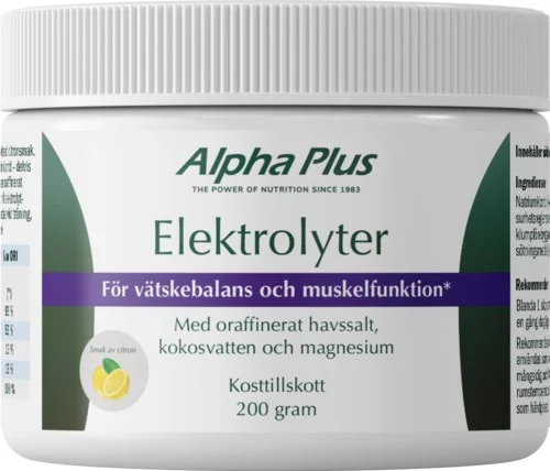 Alpha Plus Elektrolyter citronsmak 200 g v:8066348 Alpha Plus Elektrolyter citronsmak 200 g v:8066348
