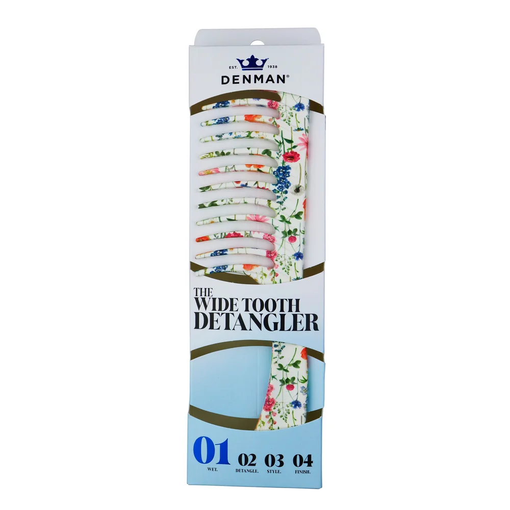 D28 The Deluxe Wide Tooth Detangler Comb Floral Fantasies - Denman v:2369400