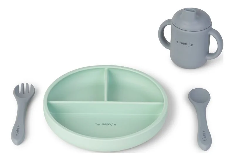 SARO BABY Food & Fun Silikon Spisesett – Mint – 1 stk. v:6875399 SARO BABY Food & Fun Silikon Spisesett – Mint – 1 stk. v:6875399