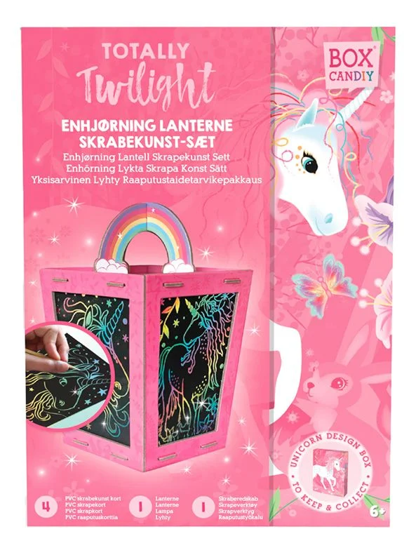 BOX CANDIY Scratch Art Lantern - Totally Twilight Unicorns - 1 stk v:2846666
