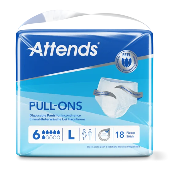 Attends Pull-Ons 6 bleiebukse str L 18 stk v:4881242 Attends Pull-Ons 6 bleiebukse str L 18 stk v:4881242