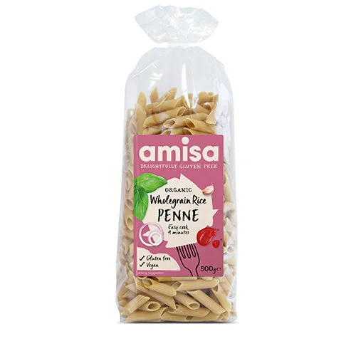 Amisa Glutenfri Fullkornsris Penne Pasta Økologisk v:7309983 Amisa Glutenfri Fullkornsris Penne Pasta Økologisk v:7309983